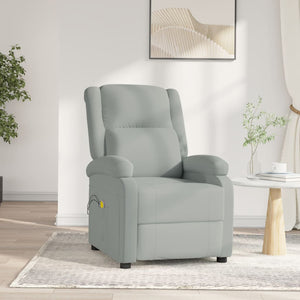 Massagesessel Elektrisch Hellgrau Samt