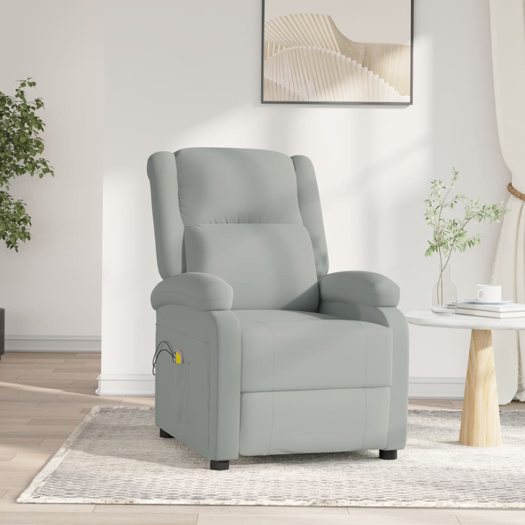 Massagesessel Elektrisch Hellgrau Samt
