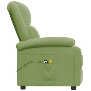 vidaXL Fauteuil de massage électrique Vert clair Velours