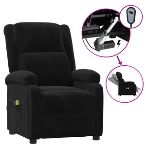 Massagesessel Elektrisch Schwarz Samt