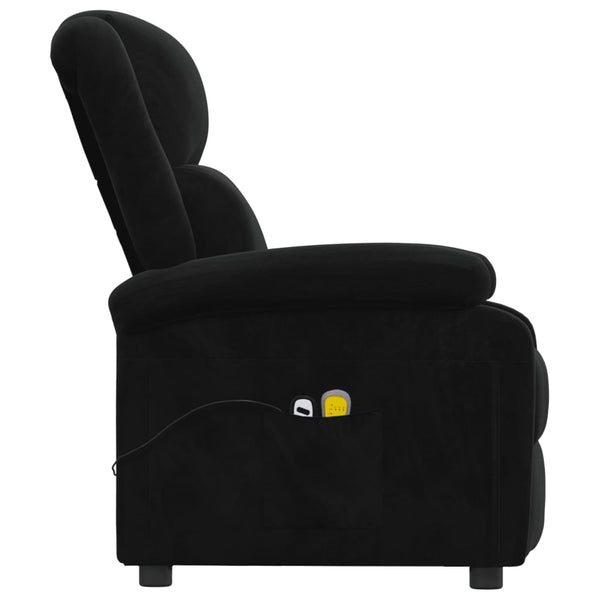 Massagesessel Elektrisch Schwarz Samt