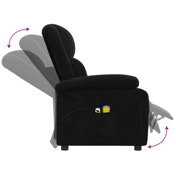 Massagesessel Elektrisch Schwarz Samt