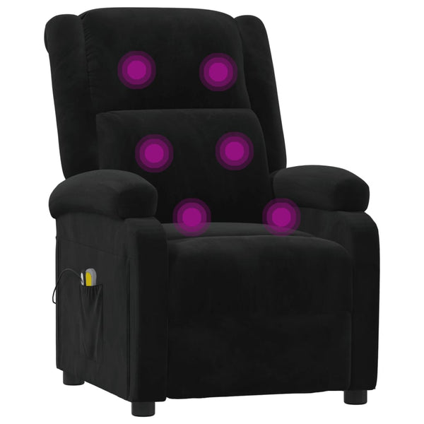 Massagesessel Elektrisch Schwarz Samt