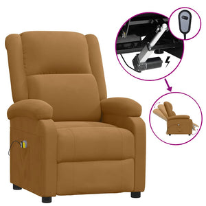 Massagesessel Elektrisch Braun Samt