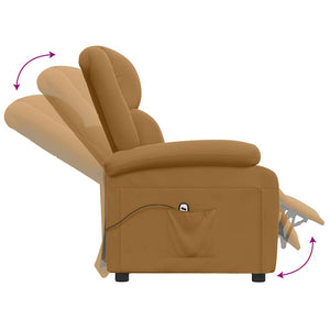 Massagesessel Elektrisch Braun Samt