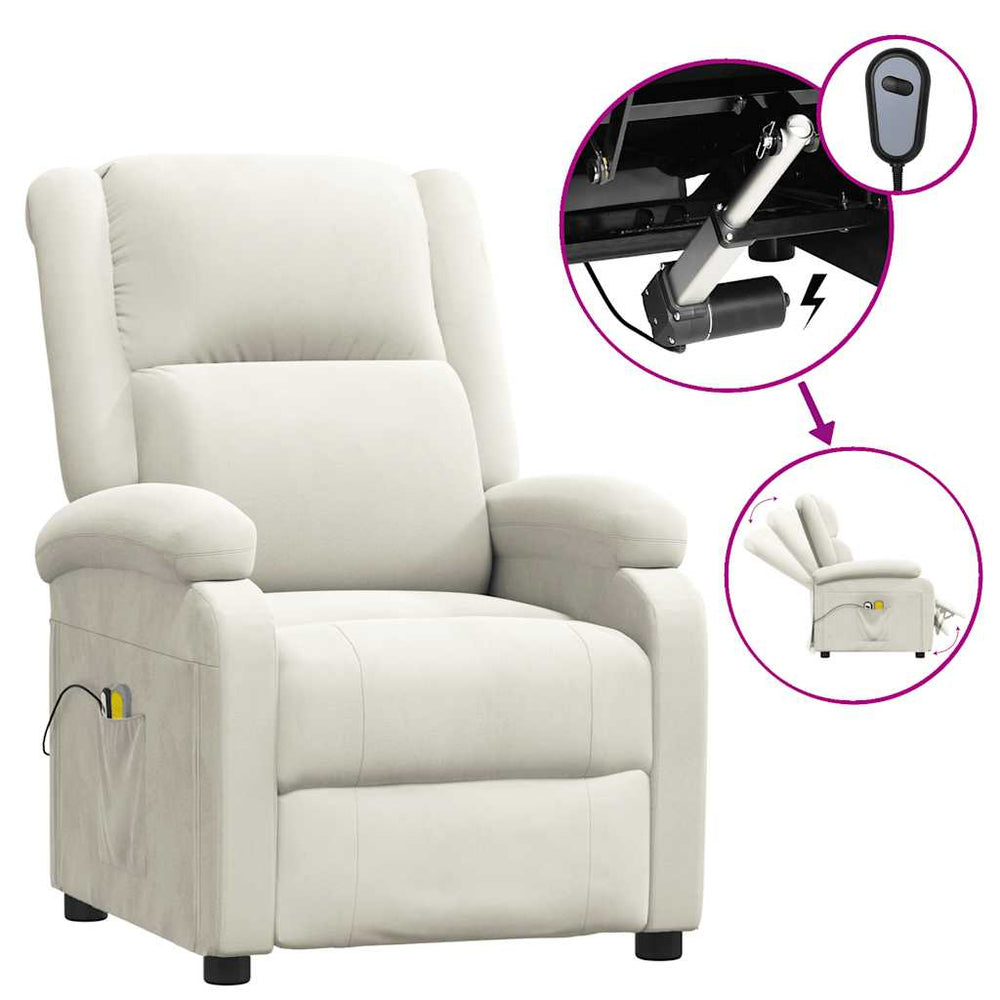 Massagesessel Elektrisch Creme Samt