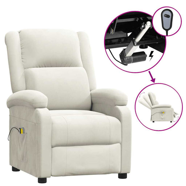 Massagesessel Elektrisch Creme Samt
