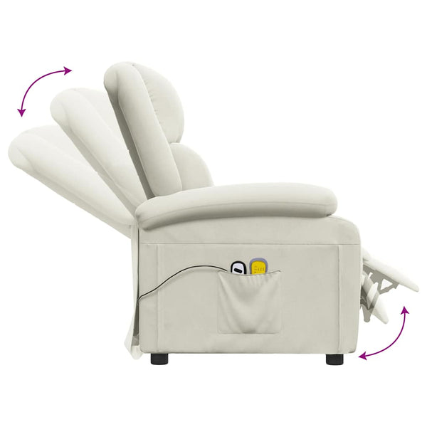 Massagesessel Elektrisch Creme Samt