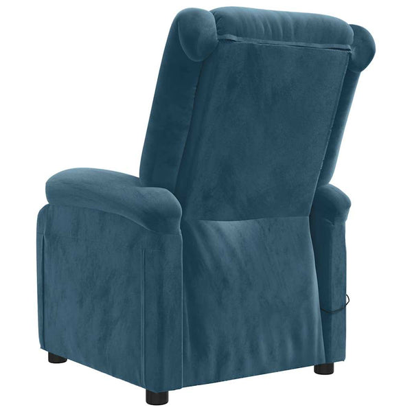 Elektrischer Massagesessel Blau Samt