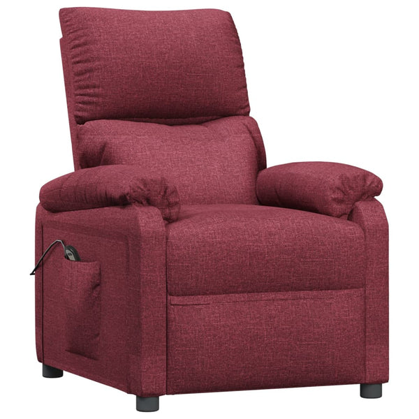 vidaXL Fauteuil relax électrique tissu rouge bordeaux
