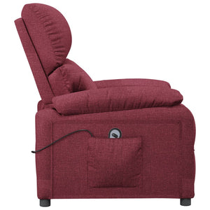 vidaXL Fauteuil relax électrique tissu rouge bordeaux