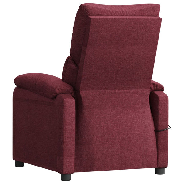 vidaXL Fauteuil relax électrique tissu rouge bordeaux