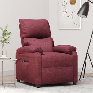 vidaXL Fauteuil relax électrique tissu rouge bordeaux