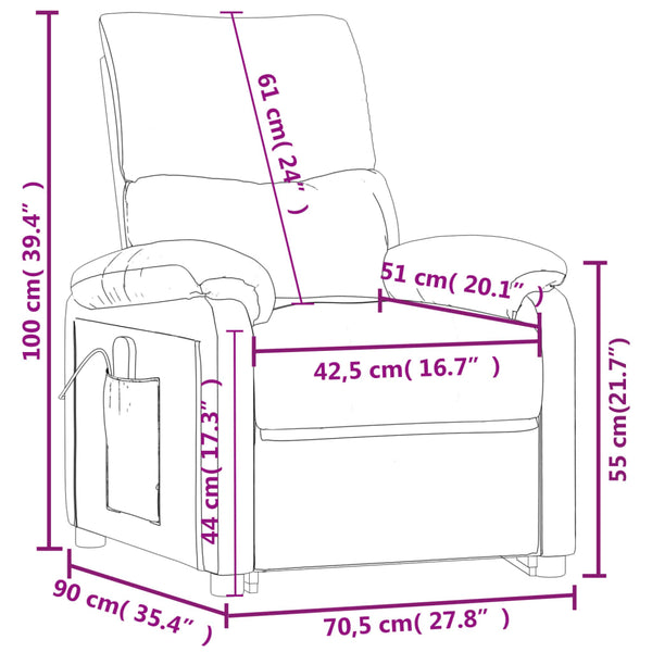 Relaxsessel Elektrisch Dunkelbraun Stoff