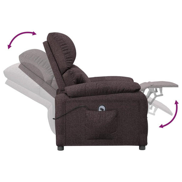 Relaxsessel Elektrisch Dunkelbraun Stoff