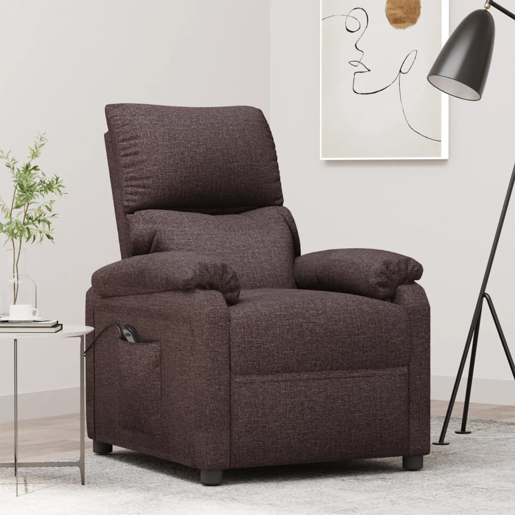 Relaxsessel Elektrisch Dunkelbraun Stoff