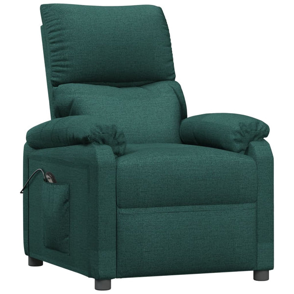 vidaXL Fauteuil relax électrique Vert foncé Tissu