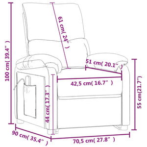 vidaXL Fauteuil relax électrique Vert foncé Tissu