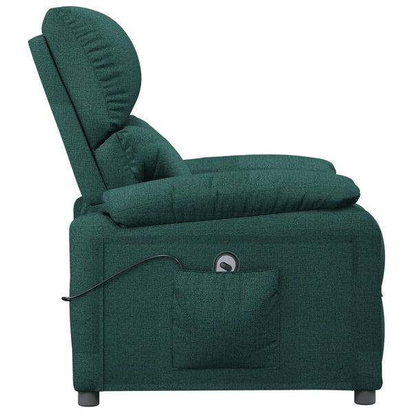 vidaXL Fauteuil relax électrique Vert foncé Tissu