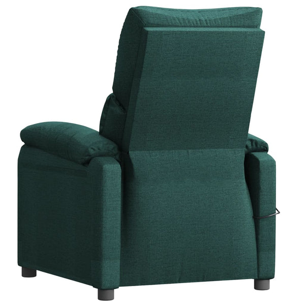 vidaXL Fauteuil relax électrique Vert foncé Tissu