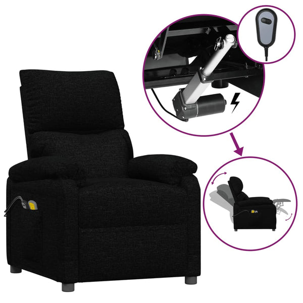 Massagesessel Elektrisch Schwarz Stoff