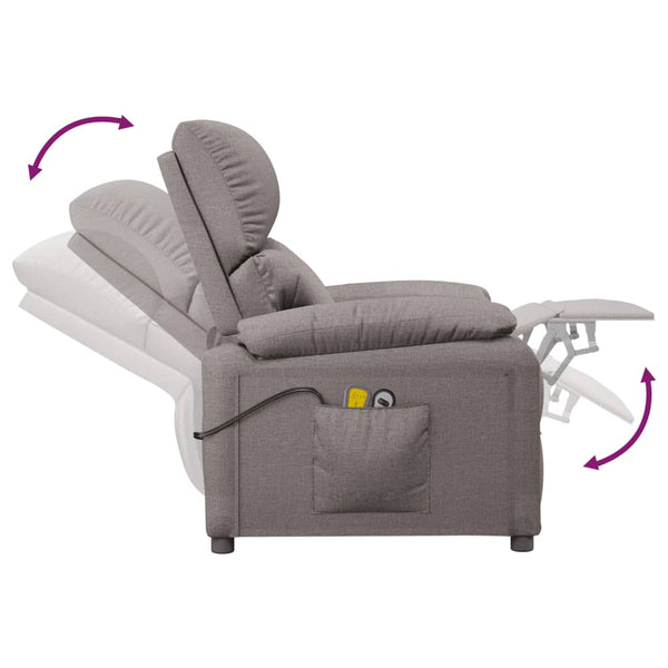 Massagesessel Elektrisch Taupe Stoff