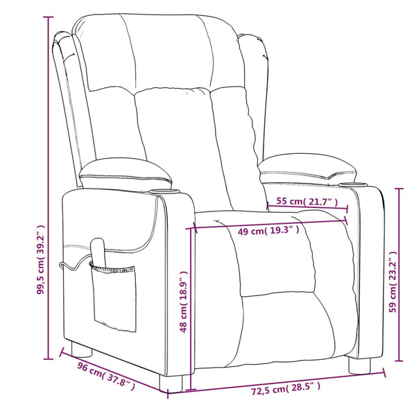 Relaxsessel Elektrisch Taupe Stoff