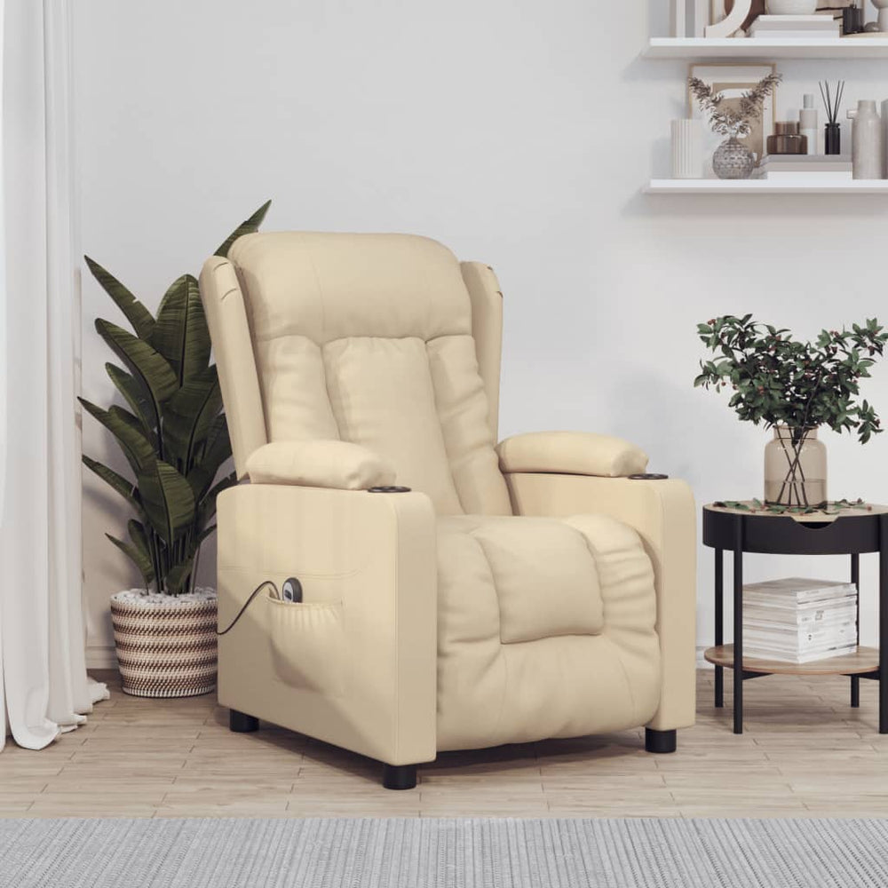 Relaxsessel Elektrisch Creme Stoff