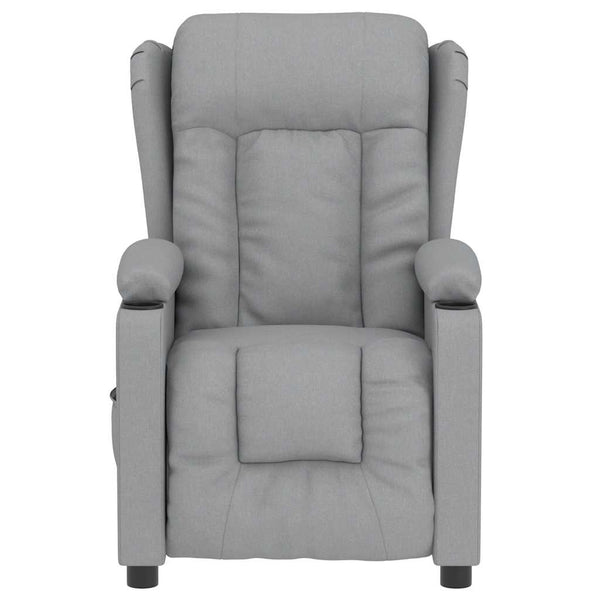 Massagesessel Elektrisch Hellgrau Stoff