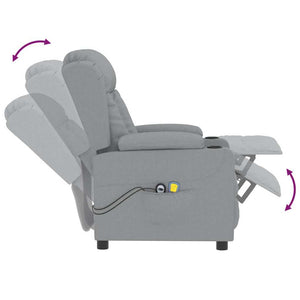 Massagesessel Elektrisch Hellgrau Stoff