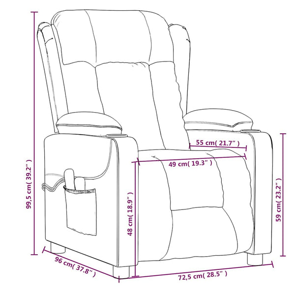 Massagesessel Elektrisch Schwarz Stoff