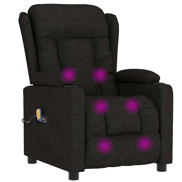 Massagesessel Elektrisch Schwarz Stoff