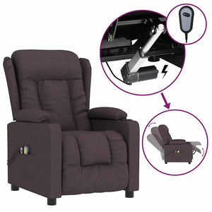 Massagesessel Elektrisch Dunkelbraun Stoff