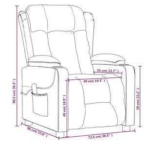 Massagesessel Elektrisch Dunkelbraun Stoff