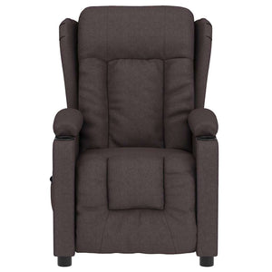 Massagesessel Elektrisch Dunkelbraun Stoff