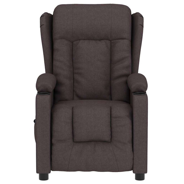 Massagesessel Elektrisch Dunkelbraun Stoff