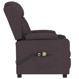 Massagesessel Elektrisch Dunkelbraun Stoff