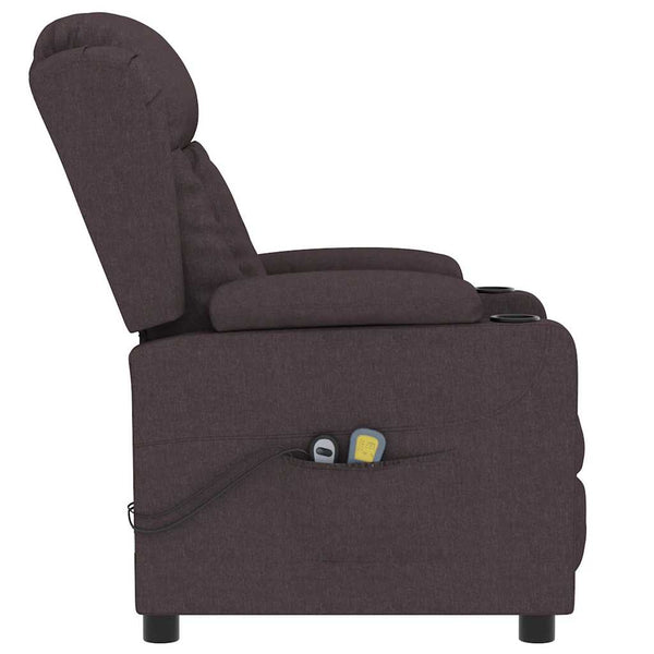 Massagesessel Elektrisch Dunkelbraun Stoff