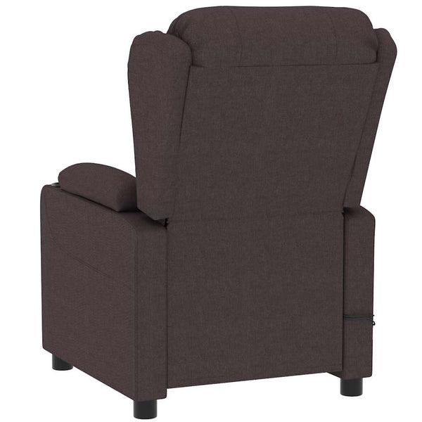 Massagesessel Elektrisch Dunkelbraun Stoff