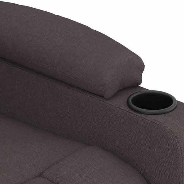 Massagesessel Elektrisch Dunkelbraun Stoff