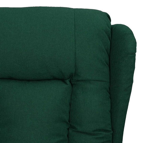 Elektrischer Massagesessel Dunkelgrün Stoff