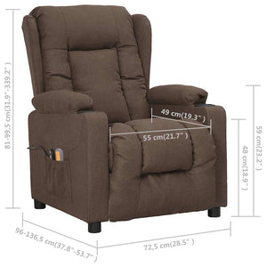 Massagesessel Elektrisch Taupe Stoff