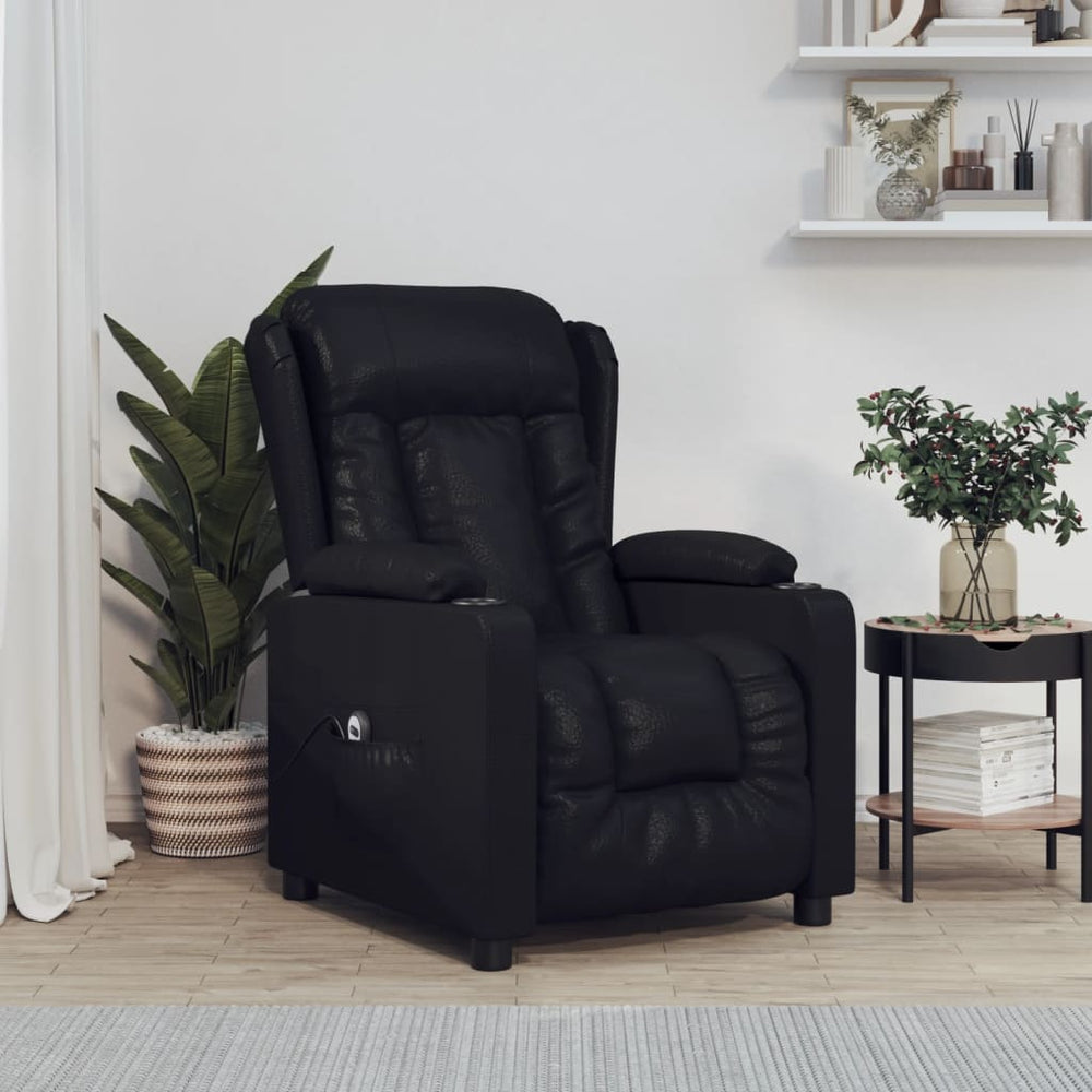 Relaxsessel Elektrisch Schwarz Kunstleder