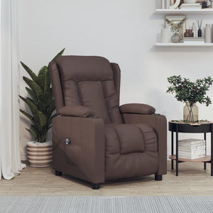 Elektrischer Relaxsessel Braun Kunstleder