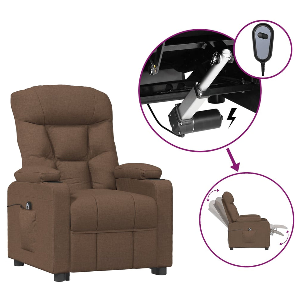 Relaxsessel Elektrisch Braun Stoff