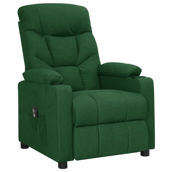 vidaXL Fauteuil relax électrique Vert foncé Tissu