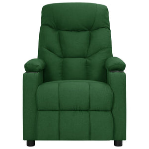 vidaXL Fauteuil relax électrique Vert foncé Tissu