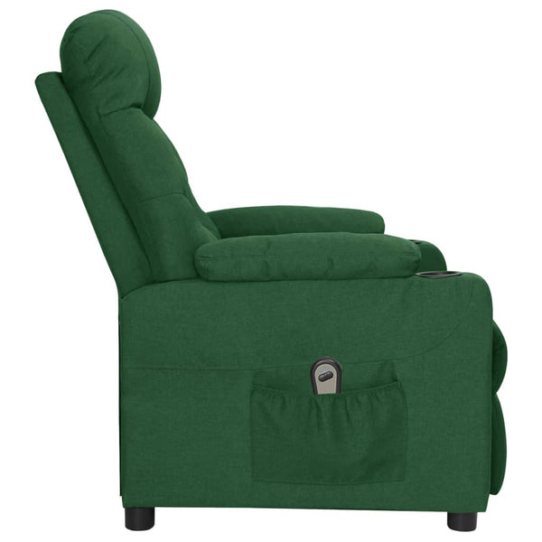 vidaXL Fauteuil relax électrique Vert foncé Tissu