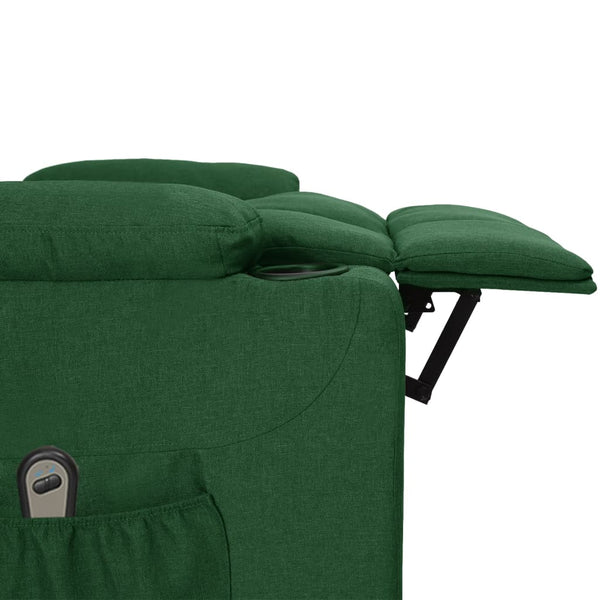 vidaXL Fauteuil relax électrique Vert foncé Tissu