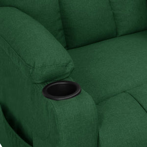 vidaXL Fauteuil relax électrique Vert foncé Tissu